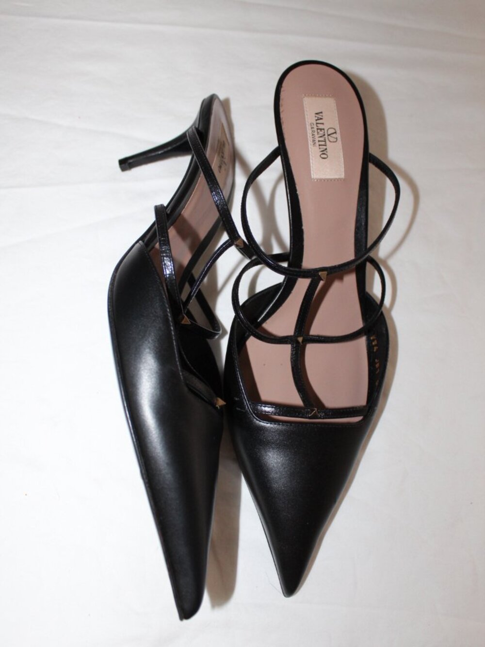 NEW Valentino Garavani 60MM ROCKSTUD WISPY MULE Kitten Heel Pumps T-Strap 42